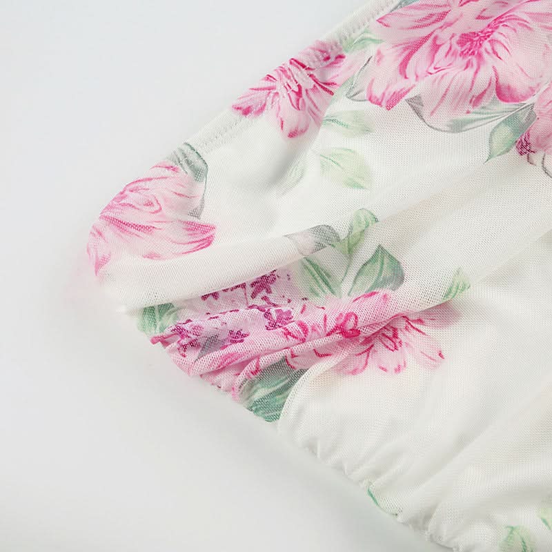 Autumn Bloom Strapless Maxi Dress - Chic Pink Floral Ruched High-Low for Fall Events & Resort Getaways