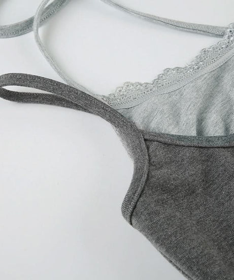 Clarence Bigelow Apothecary Layered Halter Tank Top with Lace Trim – Fall's Essential Chic