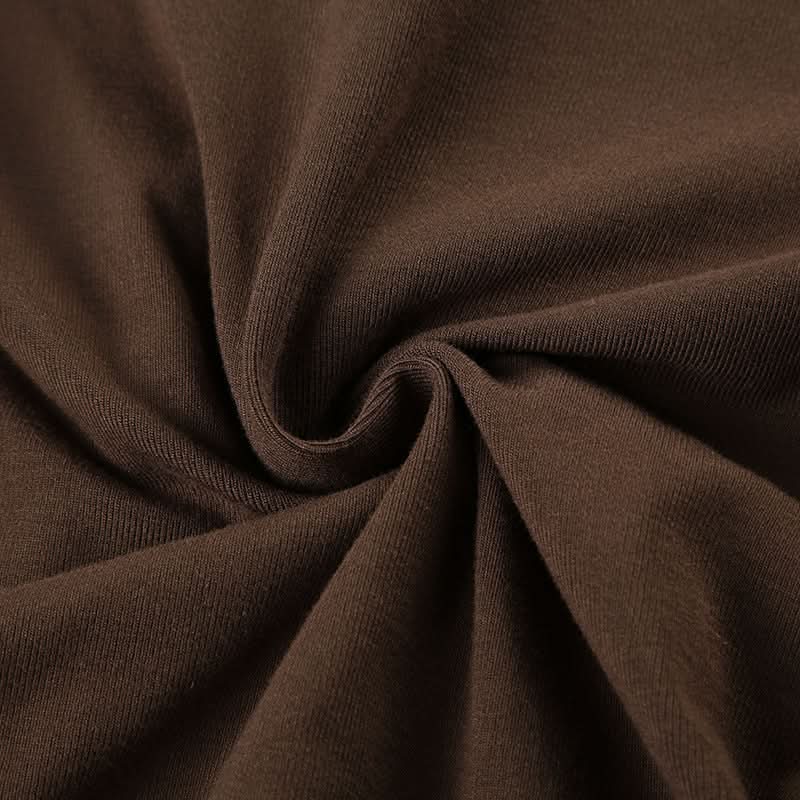 Chic Fall Chocolate Off-Shoulder Top for Women | Ruched & Knotted Detail