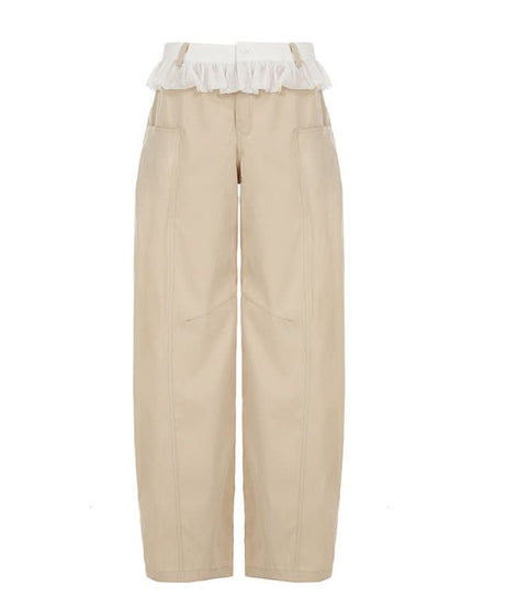 Chic Ruched Waist Wide Leg Pants - Effortless Fall Style for Women