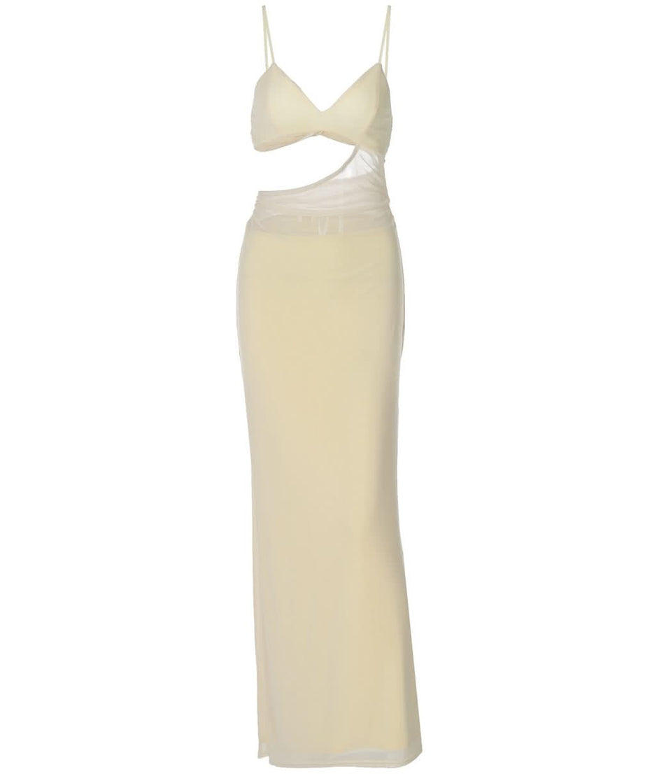 Siren Cut-Out Mesh Maxi Dress - Destination Chic & Holiday Party Ready