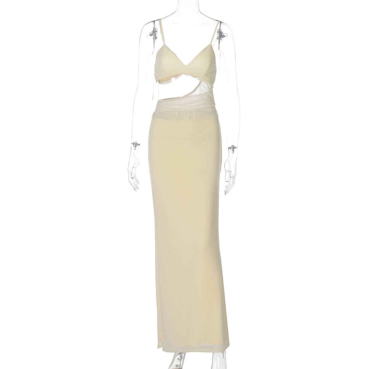 Siren Cut-Out Mesh Maxi Dress - Destination Chic & Holiday Party Ready