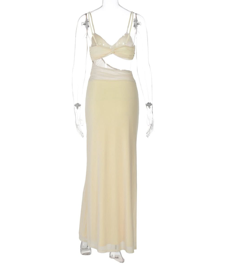 Siren Cut-Out Mesh Maxi Dress - Destination Chic & Holiday Party Ready
