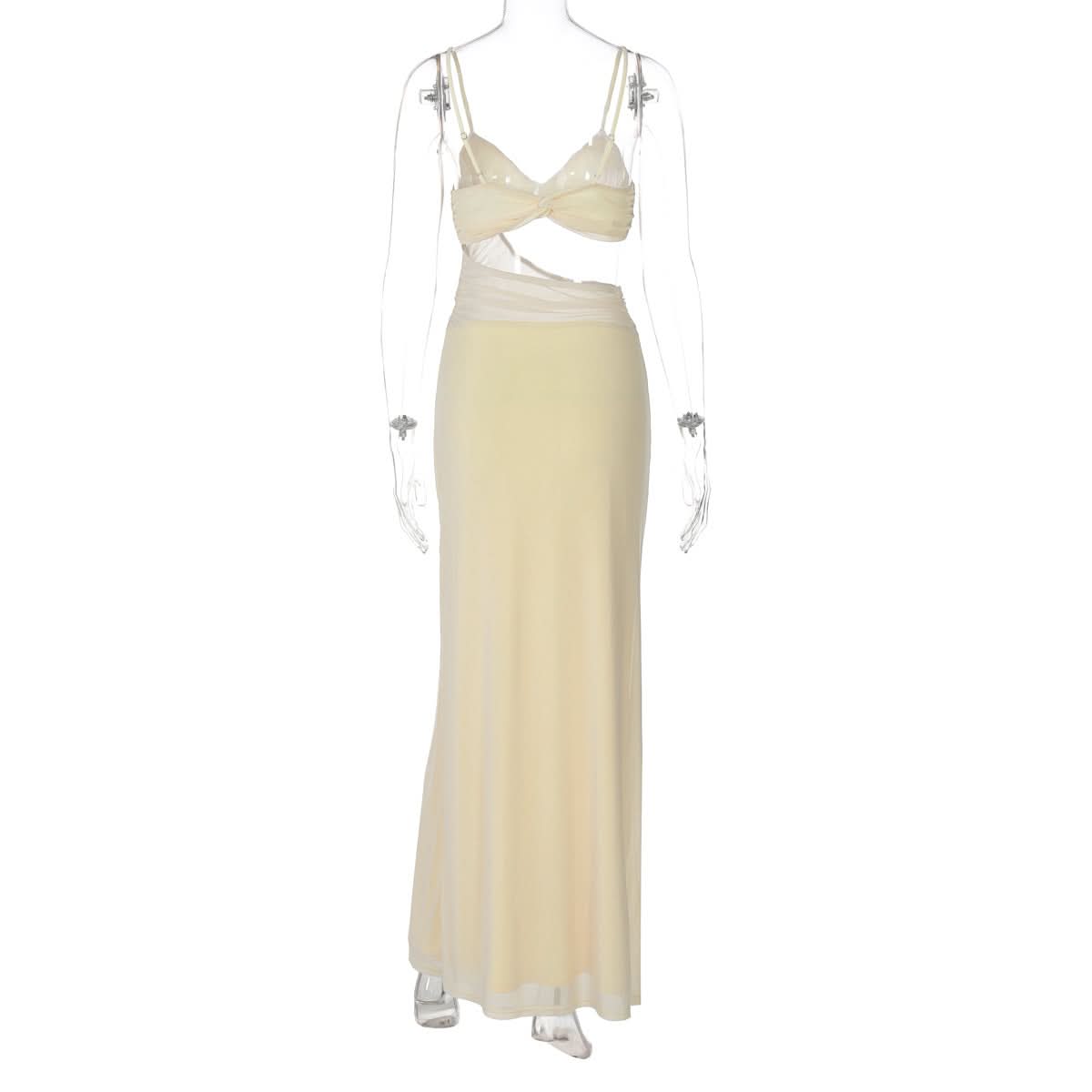 Siren Cut-Out Mesh Maxi Dress - Destination Chic & Holiday Party Ready