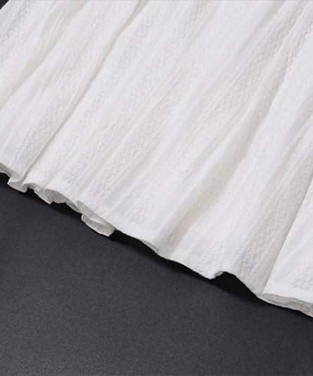 Effortless White Ruffle Mini Dress | Smocked Square Neck | Fall Getaway & Layering Ready