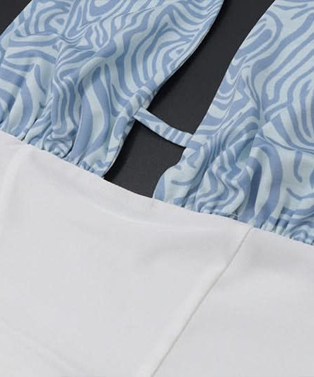 Chic Halter Neck Two-Tone Maxi Dress - Elegant Fall Event & Holiday Party Ready