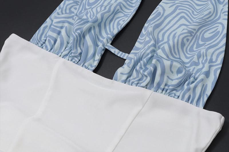 Chic Halter Neck Two-Tone Maxi Dress - Elegant Fall Event & Holiday Party Ready