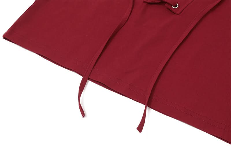 Fall Style Essential: Burgundy Lace-Up Corset Bodycon Mini Skirt - Perfect for Date Night & Holiday Glam