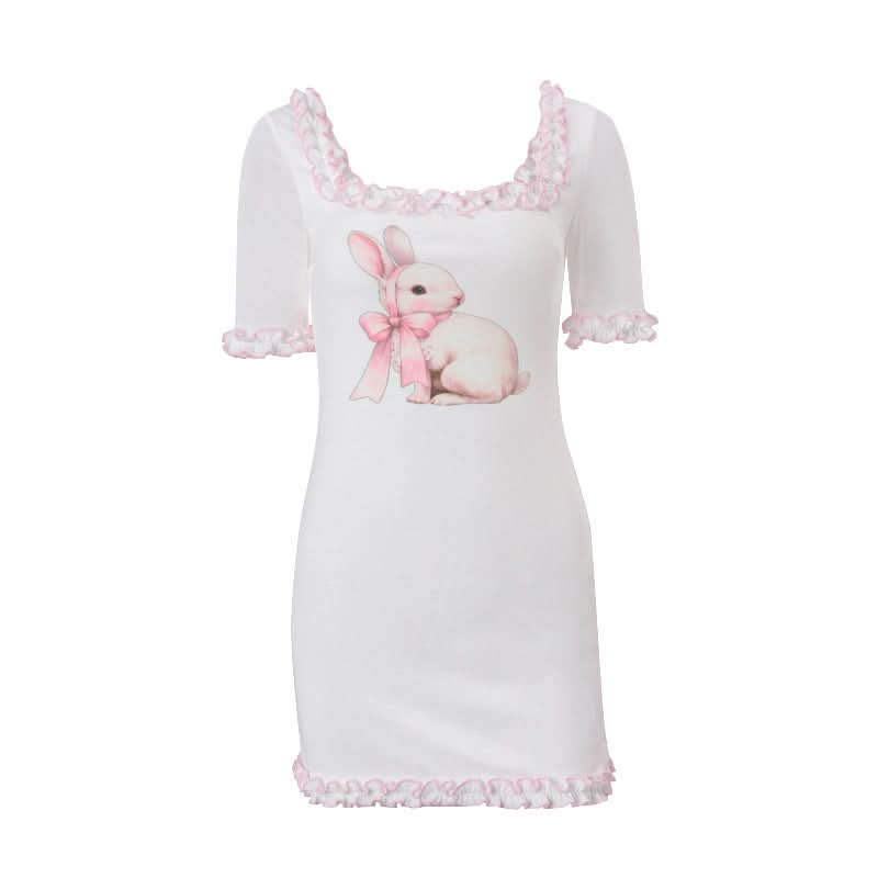 Whimsical Bunny Ruffle Mini Dress — Your Coziest Fall Style Essential