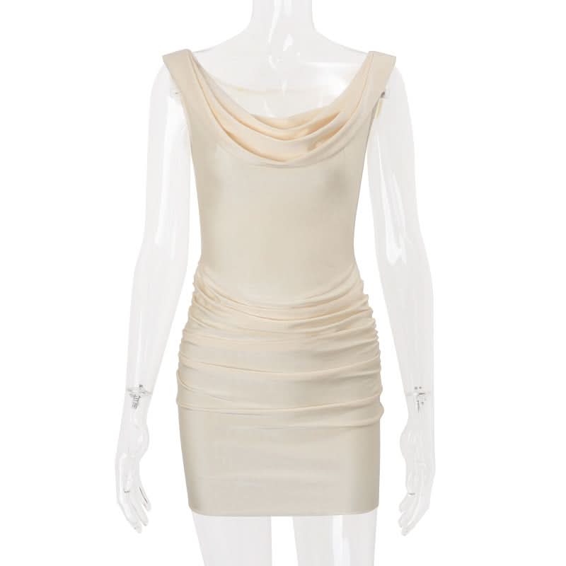 Sophisticated Cowl Neck Ruched Mini Dress - Your Chic Fall & Holiday Essential