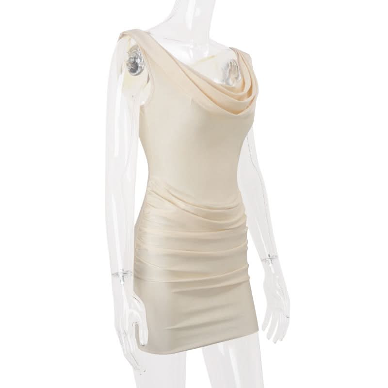 Sophisticated Cowl Neck Ruched Mini Dress - Your Chic Fall & Holiday Essential