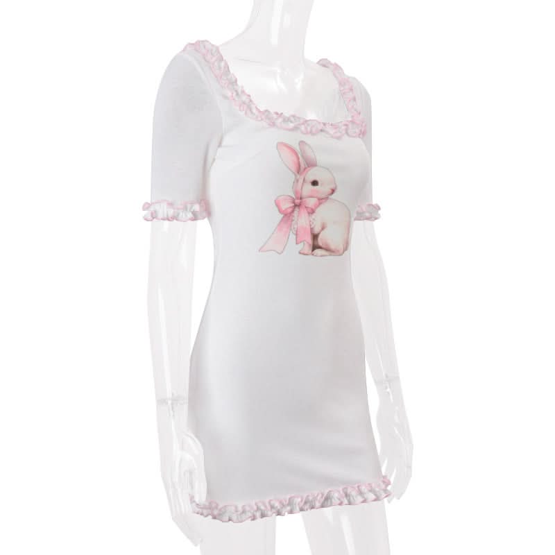 Whimsical Bunny Ruffle Mini Dress — Your Coziest Fall Style Essential