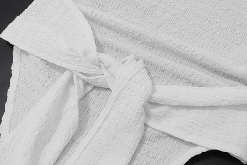 Effortless White Textured Halter Neck Tie-Hem Top - Your Chic Resort & Fall Getaway Essential