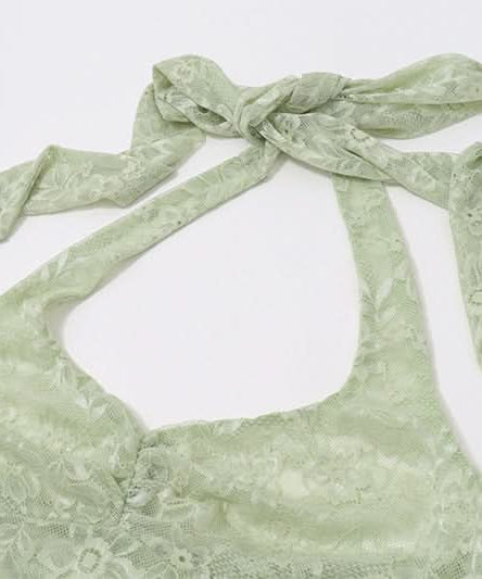 Ethereal Sage Lace Halter Top | Chic Fall Layers & Date Night Style for American Women