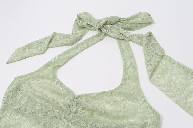 Ethereal Sage Lace Halter Top | Chic Fall Layers & Date Night Style for American Women