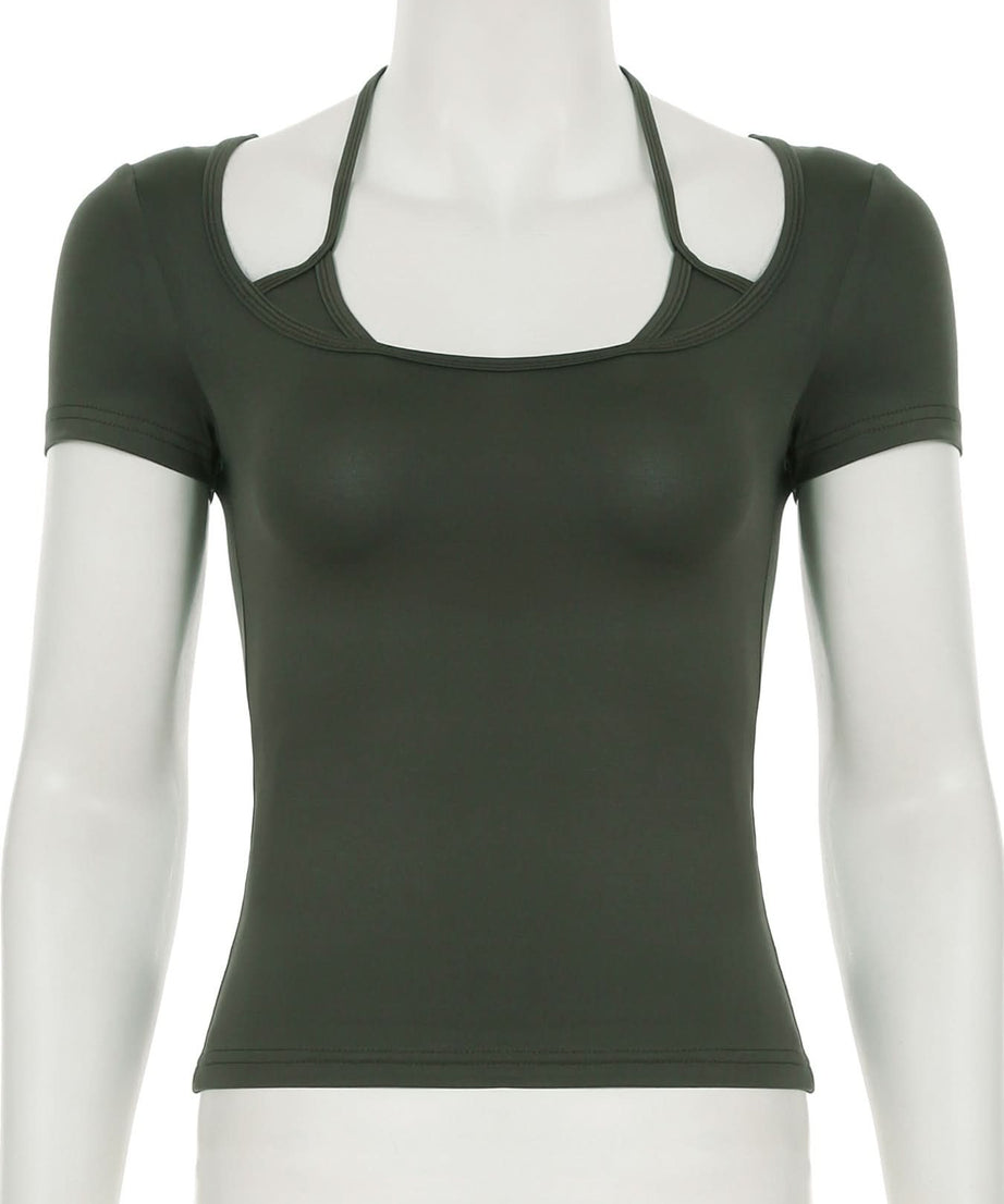 Elevated Black Halter Tie Short Sleeve Top - Fall's Chic & Versatile Wardrobe Essential
