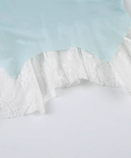 Coquette Dream: Aqua Lace Peplum Cami Top | Self-Tie & Sheer Hem for Fall Style