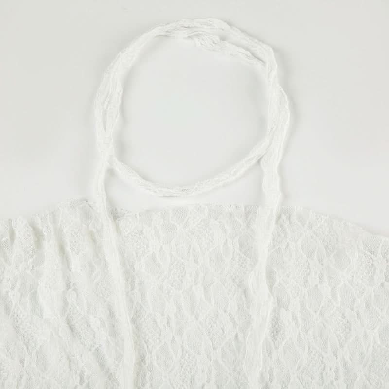 Romantic Lace Off-Shoulder Halter Top - Chic Fall Style & Beyond