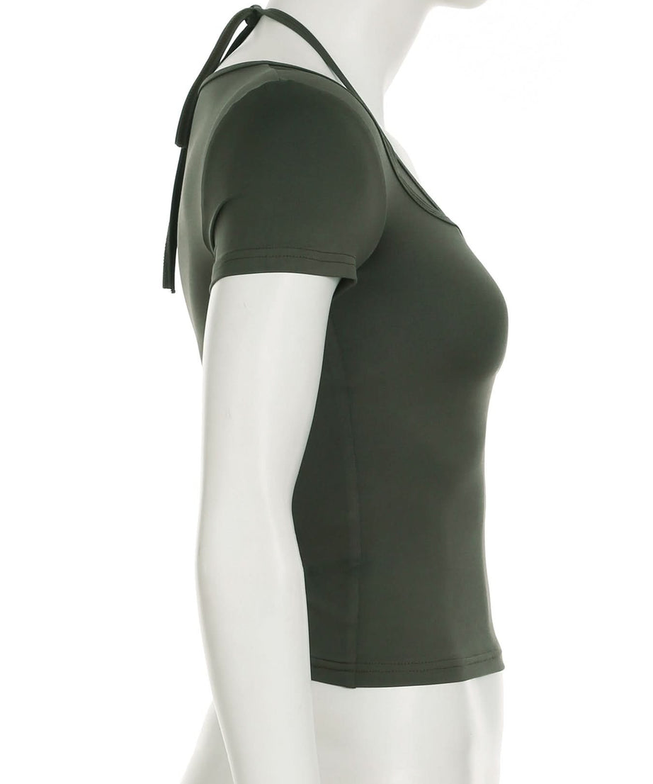 Elevated Black Halter Tie Short Sleeve Top - Fall's Chic & Versatile Wardrobe Essential