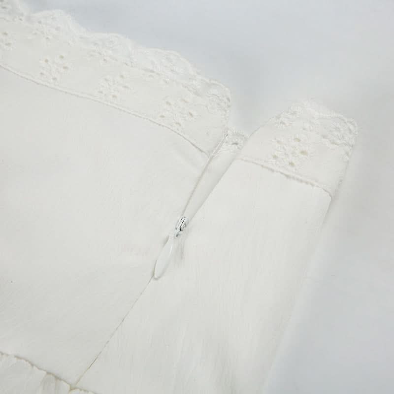 Effortless White Eyelet Mini Skirt - Scalloped Hem & Tie Waist for Resort & Transitional Style