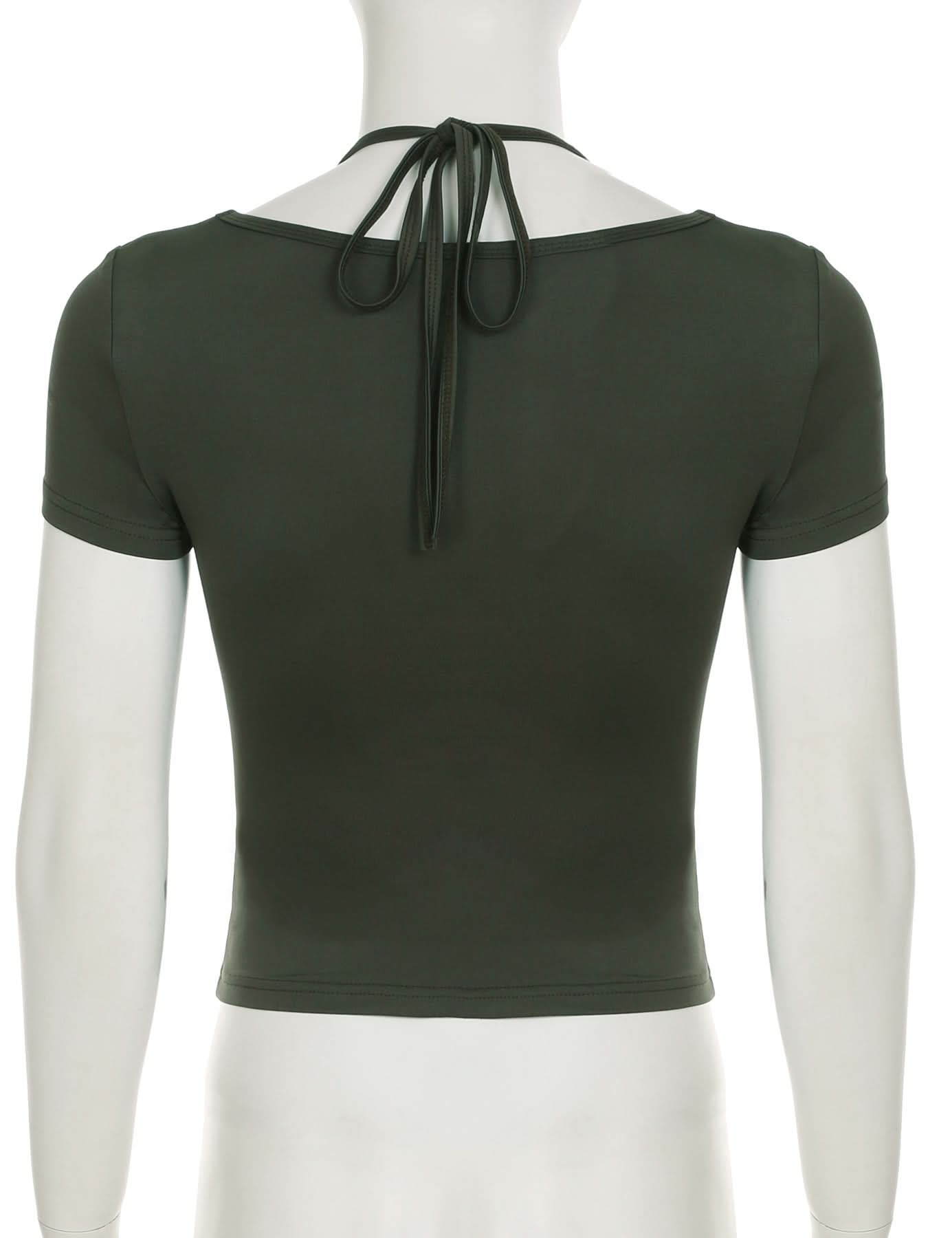 Elevated Black Halter Tie Short Sleeve Top - Fall's Chic & Versatile Wardrobe Essential