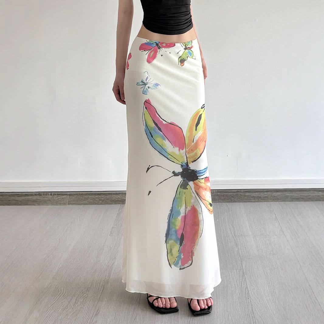The Enchanting Butterfly Maxi Skirt - Effortless Chic for Fall Getaways & Beyond