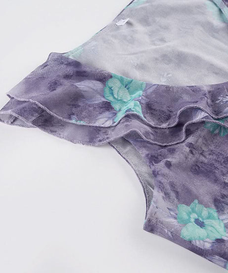 Autumn Bloom Ruffle V-Neck Top - Chic Floral Blouse for Effortless Fall Style