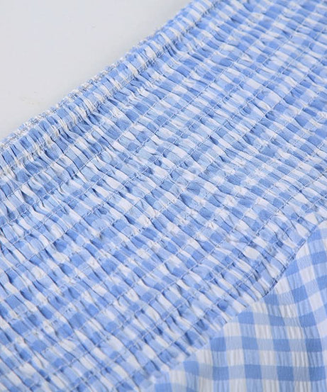 Effortless Chic: Blue Gingham Smocked Mermaid Maxi Skirt - Your Perfect Transitional & Resort Piece