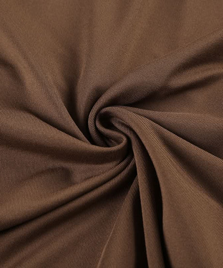 Chic Fall Asymmetrical Top: One-Shoulder Ruched Design with Luxe Gold Buckle - Mocha Brown