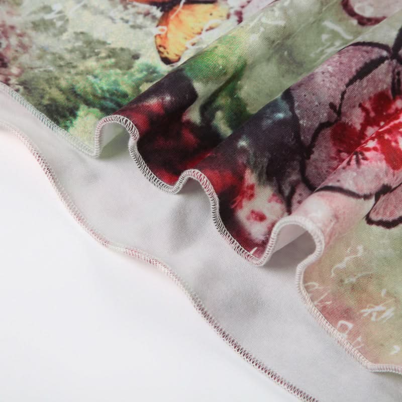 Vibrant Butterfly Art Strapless Tube Top - Chic Fall Statement Piece