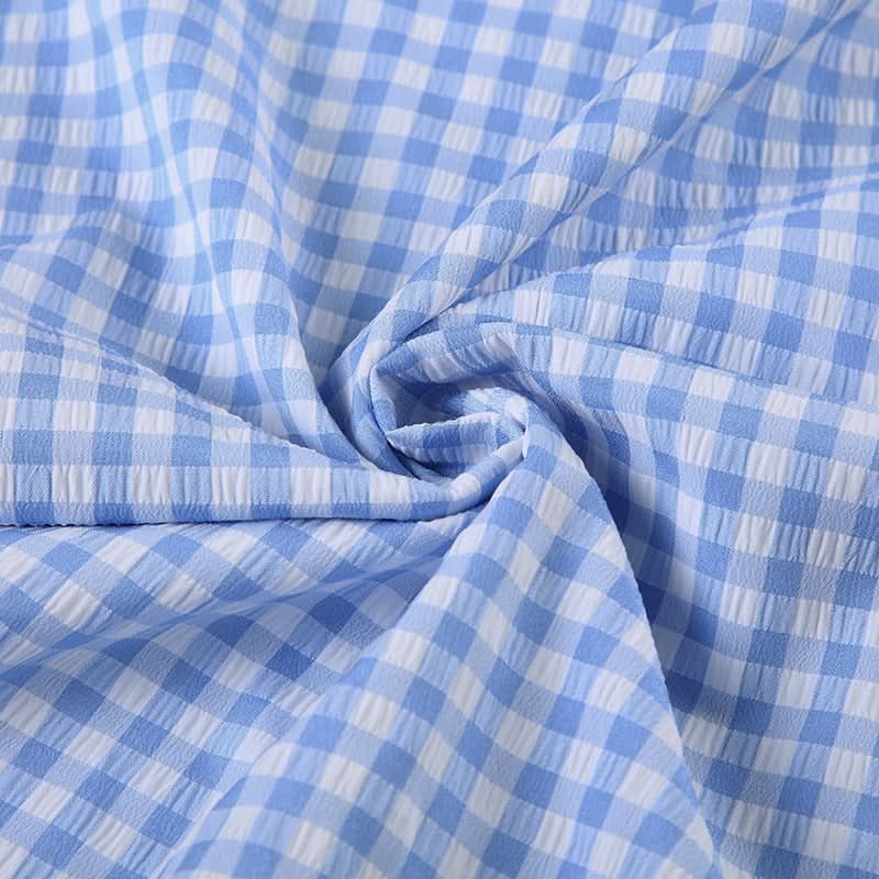 Effortless Chic: Blue Gingham Smocked Mermaid Maxi Skirt - Your Perfect Transitional & Resort Piece