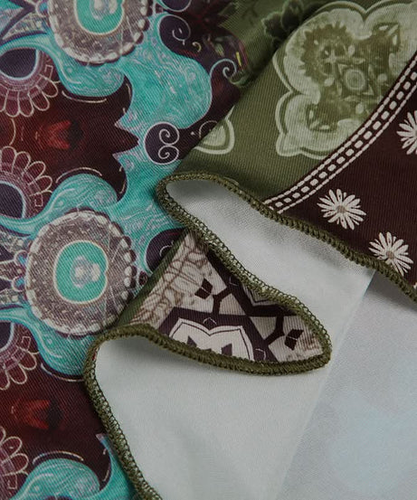 Fall Boho Chic Halter Top with O-Ring Detail - Vintage-Inspired Patterned Statement Piece