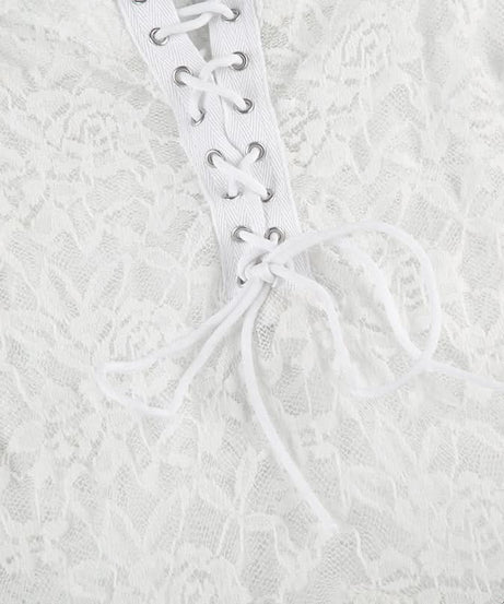 Dreamy White Lace Corset Mini Dress - Perfect for Halloween, Holiday Parties & Romantic Nights Out