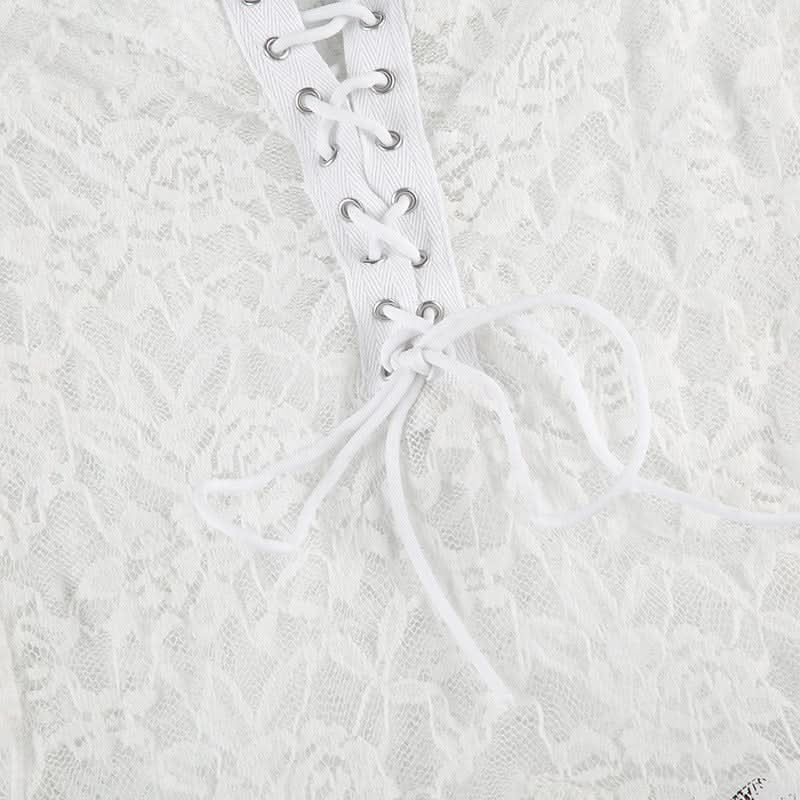 Dreamy White Lace Corset Mini Dress - Perfect for Halloween, Holiday Parties & Romantic Nights Out