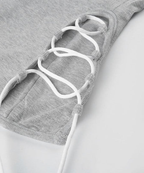 Effortless Chic: Women's Ribbed Halter Drawstring Cami – Your Fall Layering Essential