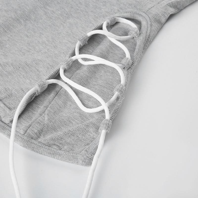 Effortless Chic: Women's Ribbed Halter Drawstring Cami – Your Fall Layering Essential