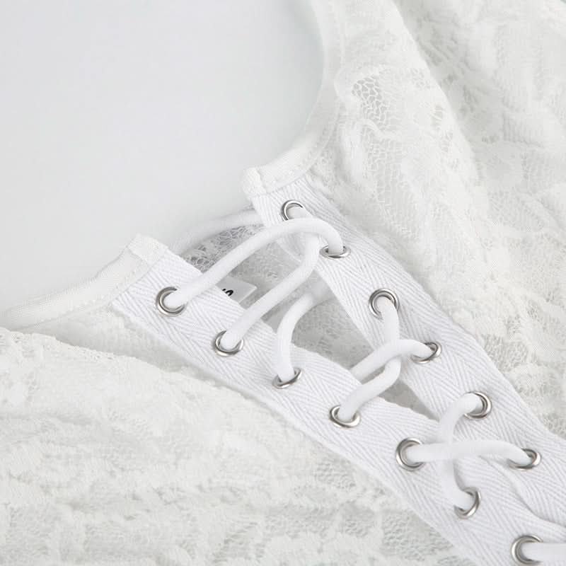 Dreamy White Lace Corset Mini Dress - Perfect for Halloween, Holiday Parties & Romantic Nights Out