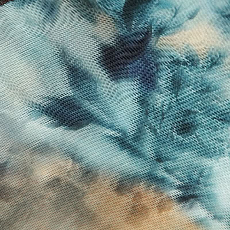 Y2K Fall Flair: Abstract Print Lace Halter Top | Tie-Neck V-Neck Camisole