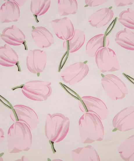 Sweetheart Tulip Print Cami Midi Dress with Scalloped Lace Trim - Effortless Transitional Style