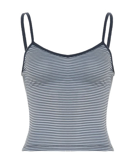 Chic Striped V-Neck Cami Top - Essential Fall Layering with Stylish Back Detail