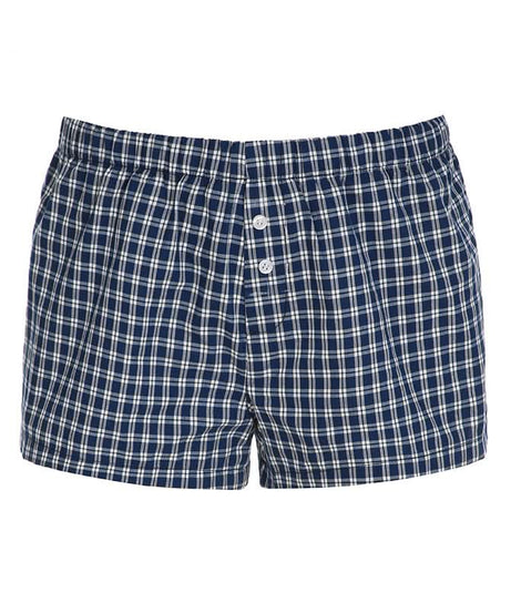 Cozy Fall Vibes: Women's Classic Plaid Boxer Shorts – 'Boyfriend' Comfort Loungewear