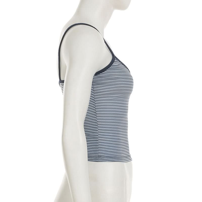 Chic Striped V-Neck Cami Top - Essential Fall Layering with Stylish Back Detail