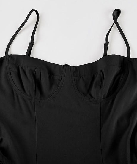 Chic Black Bustier Backless Midi Dress - Your Fall & Holiday Event Staple