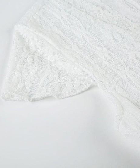 Romantic White Lace Tie-Front Top | Cap Sleeve V-Neck Blouse for Fall