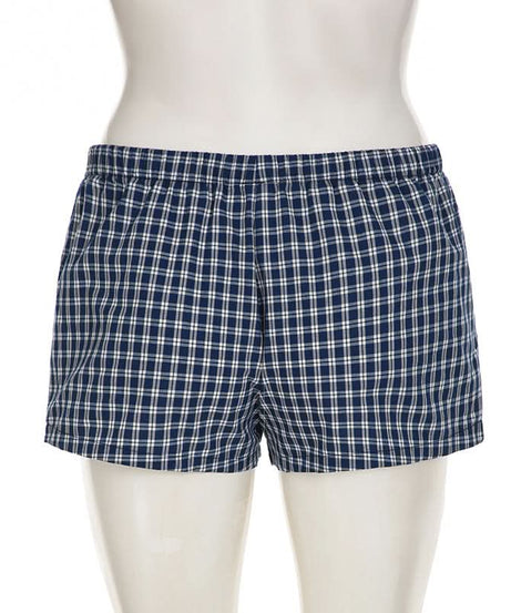 Cozy Fall Vibes: Women's Classic Plaid Boxer Shorts – 'Boyfriend' Comfort Loungewear