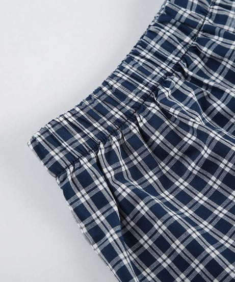 Cozy Fall Vibes: Women's Classic Plaid Boxer Shorts – 'Boyfriend' Comfort Loungewear