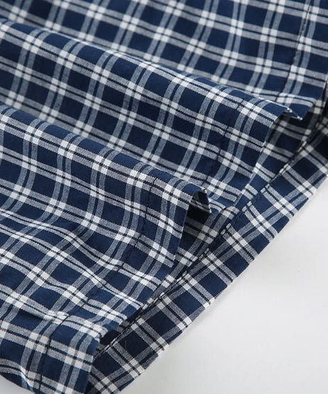 Cozy Fall Vibes: Women's Classic Plaid Boxer Shorts – 'Boyfriend' Comfort Loungewear