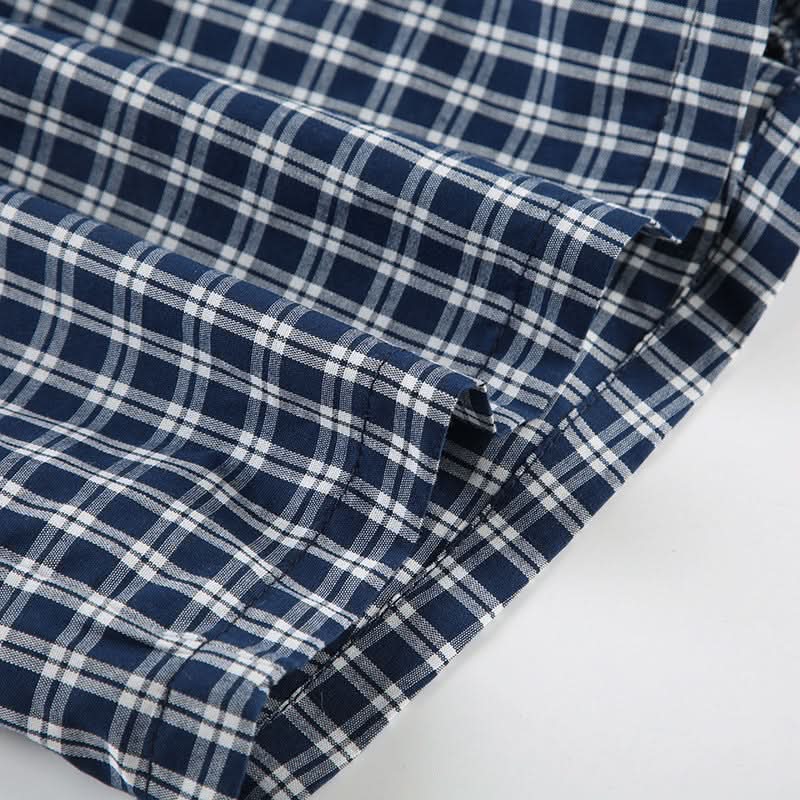 Cozy Fall Vibes: Women's Classic Plaid Boxer Shorts – 'Boyfriend' Comfort Loungewear