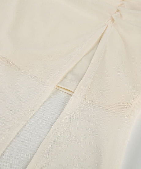 Autumn Bloom Sheer Maxi Skirt - Ruched Waist & Flowy Elegance