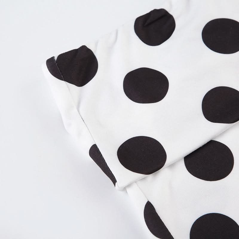 Chic Polka Dot High-Waist Mini Skirt - Classic Black & White Fall Style